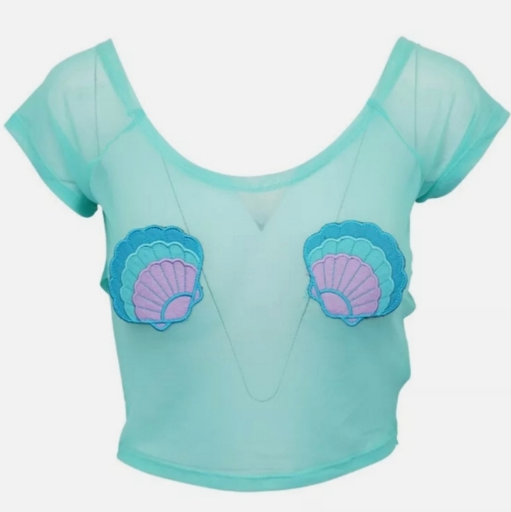 Iron Fist Mermaid for Life Sheer Mesh Crop Top - Picture 4 of 6